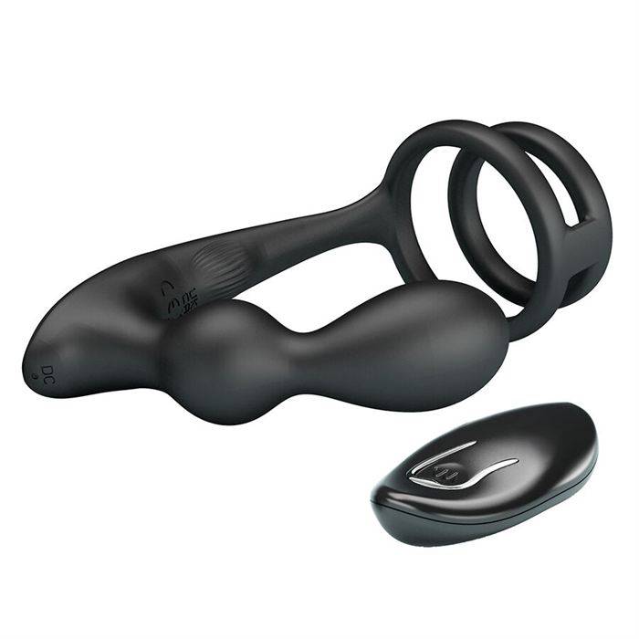 MR PLAY - PLUG ANAL VIBRATÃRIO COM ANEL PENIANO E CONTROLE REMOTO