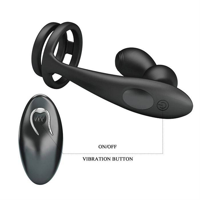 MR PLAY - PLUG ANAL VIBRATÃRIO COM ANEL PENIANO E CONTROLE REMOTO