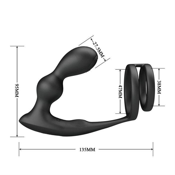 MR PLAY - PLUG ANAL VIBRATÃRIO COM ANEL PENIANO E CONTROLE REMOTO