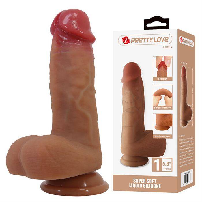 PRETTY LOVE - CURTIS DILDO REALISTA COM VENTOSA 17,3 CM -Ã- 4,2 CM