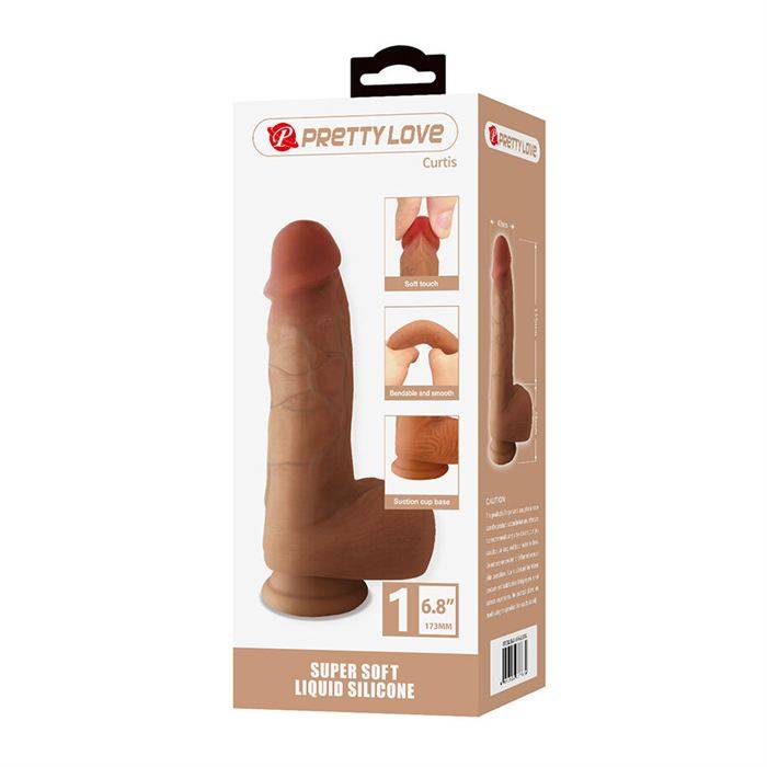 PRETTY LOVE - CURTIS DILDO REALISTA COM VENTOSA 17,3 CM -Ã- 4,2 CM