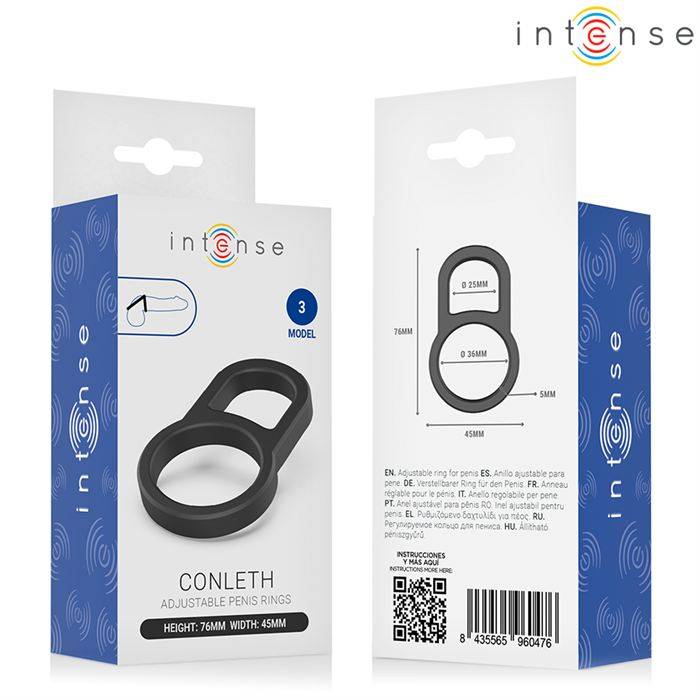 INTENSE - CONLETH ADJUSTABLE DOUBLE PENIS RING MODEL 3