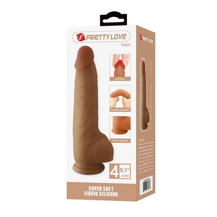 PRETTY LOVE - NAJM DILDO REALISTA COM VENTOSA 23,2 CM -Ã- 5,5 CM