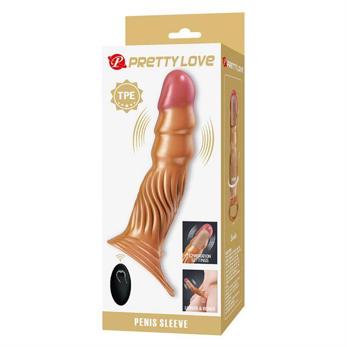 PRETTY LOVE - CAPA PENIANA TEXTURIZADA COM VIBRAÃÃO E CONTROLE REMOTO