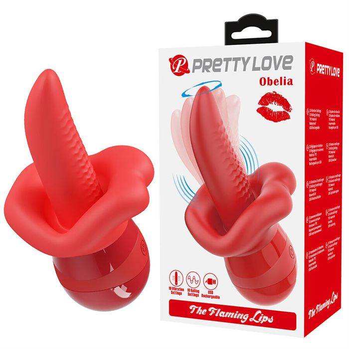 PRETTY LOVE - OBELIA VIBRADOR DE LÃNGUA COM MOVIMENTO ORBITAL