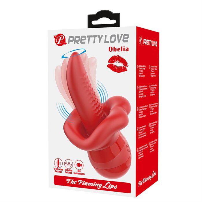 PRETTY LOVE - OBELIA VIBRADOR DE LÃNGUA COM MOVIMENTO ORBITAL