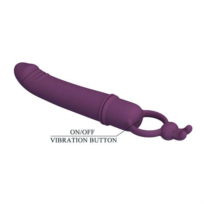 PRETTY LOVE - CORA VIBRADOR EM FORMATO DE PÃNIS COM ANEL DE RESISTÃNCIA