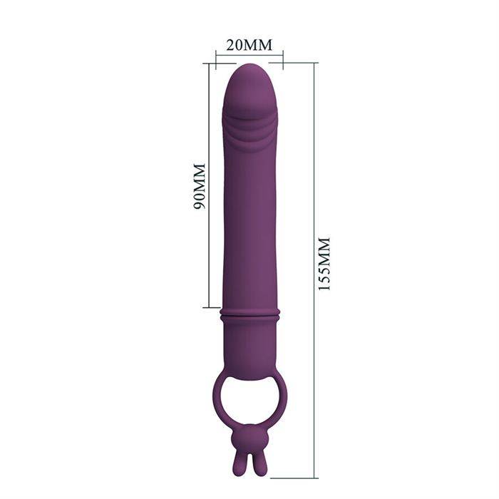 PRETTY LOVE - CORA VIBRADOR EM FORMATO DE PÃNIS COM ANEL DE RESISTÃNCIA