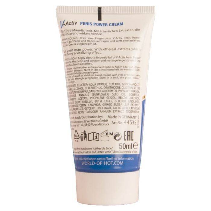 HOT - CREME PARA POTÃNCIA PENIANA V-ACTIV PARA HOMENS 50 ML