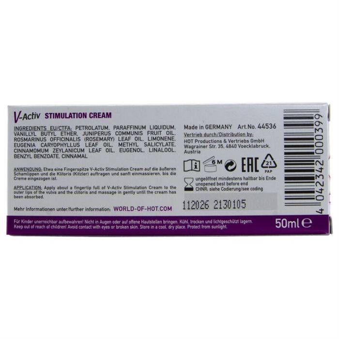 HOT - CREME ESTIMULANTE V-ACTIV PARA MULHERES 50 ML