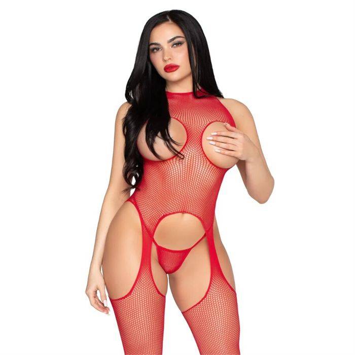 LEG AVENUE - 89374 BODY SEM BOJO E CALCINHA VERMELHA - TAMANHO ÃNICO