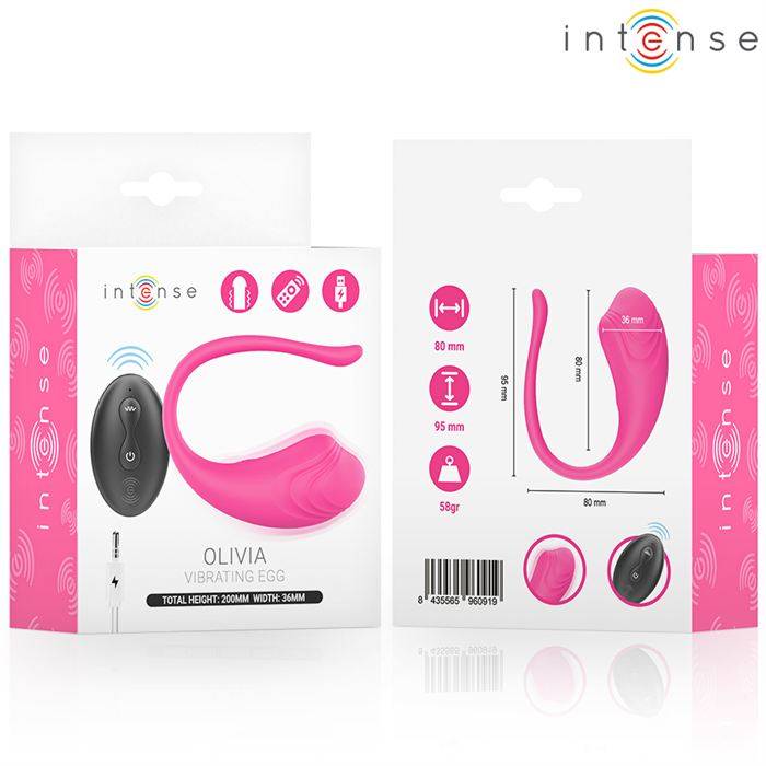 INTENSE - OVO VIBRATÃRIO ROSA OLIVIA COM CONTROLE REMOTO
