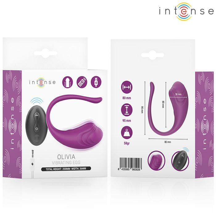 INTENSE - OVO VIBRATÃRIO ROXO OLIVIA COM CONTROLE REMOTO