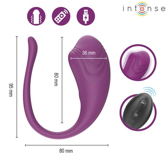 INTENSE - OVO VIBRATÃRIO ROXO OLIVIA COM CONTROLE REMOTO