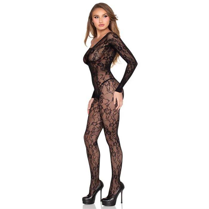 LEG AVENUE - 89366 BODY DE RENDA PRETO - TAMANHO ÃNICO