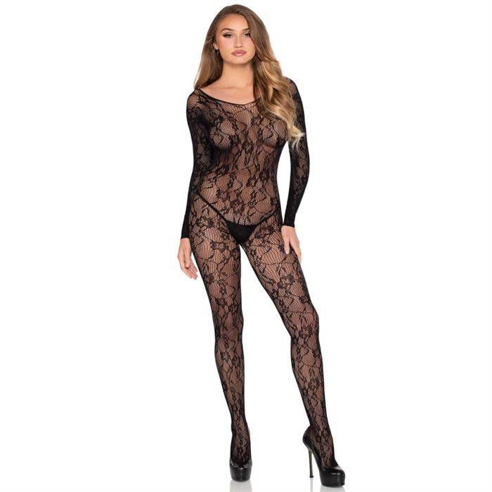 LEG AVENUE - 89366 BODY DE RENDA PRETO - TAMANHO ÃNICO