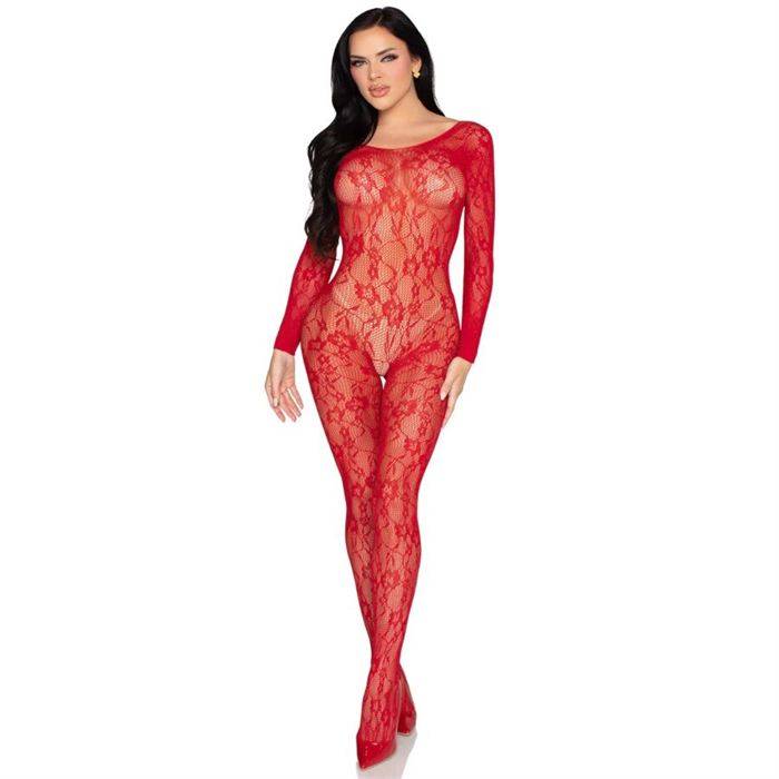 LEG AVENUE - 89366 BODY DE RENDA VERMELHA - TAMANHO ÃNICO