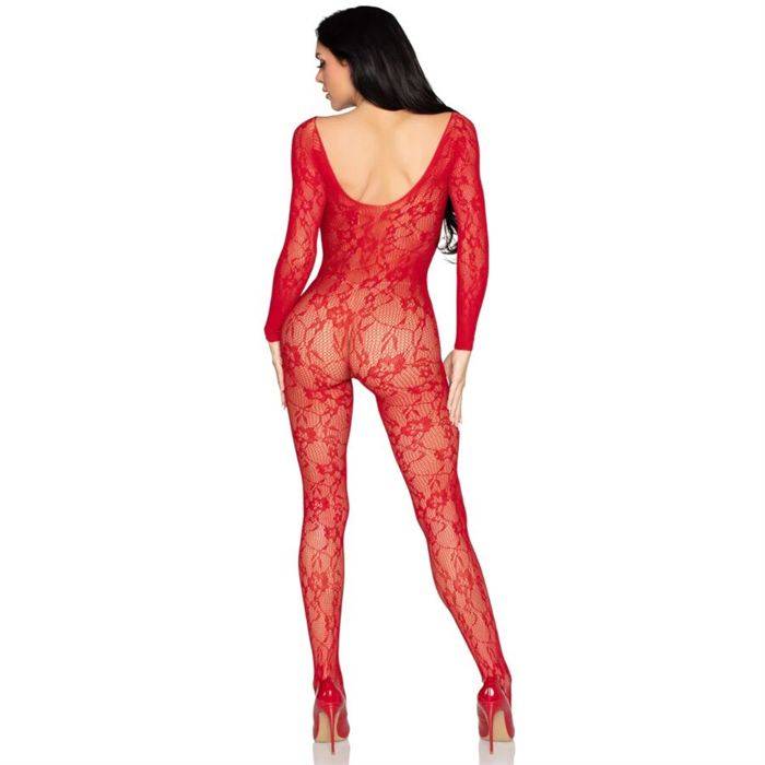 LEG AVENUE - 89366 BODY DE RENDA VERMELHA - TAMANHO ÃNICO