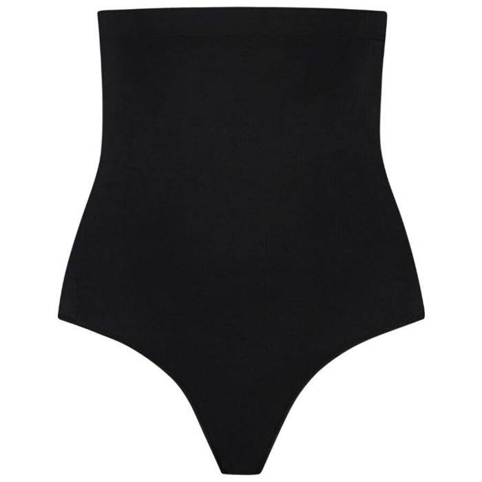 BYE-BRA - SOFT TOUCH SEAMLESS HIGH WAIST THONG BLACK SIZE XL