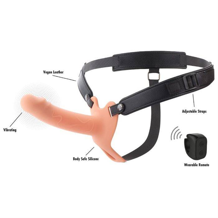 HIDDEN DESIRE - INFERNO MANGA PENIANA VIBRATÃRIA COM STRAP-ON 16 CM