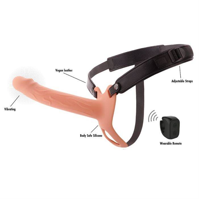 HIDDEN DESIRE - INFERNO MANGA PENIANA VIBRATÃRIA COM STRAP-ON 20 CM