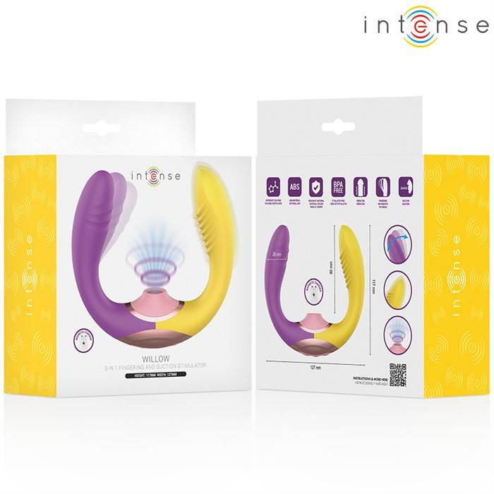 INTENSE - WILLOW - ESTIMULADOR DE SUCÃÃO E VIBRAÃÃO 3 EM 1