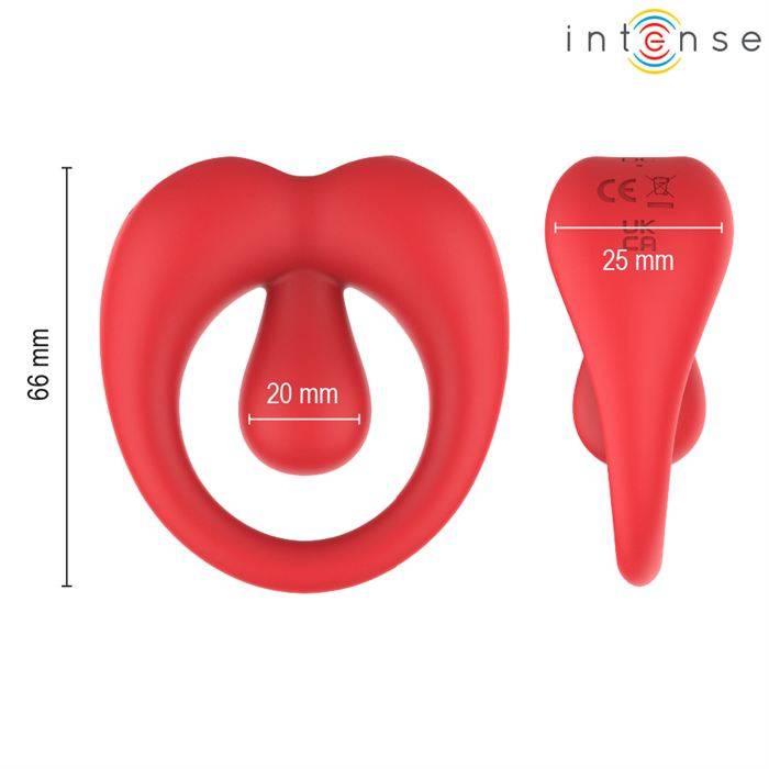 INTENSE - RUSSELL ANILLO VIBRADOR CON ESTIMULACIÃN DE CLÃTORIS ROJO