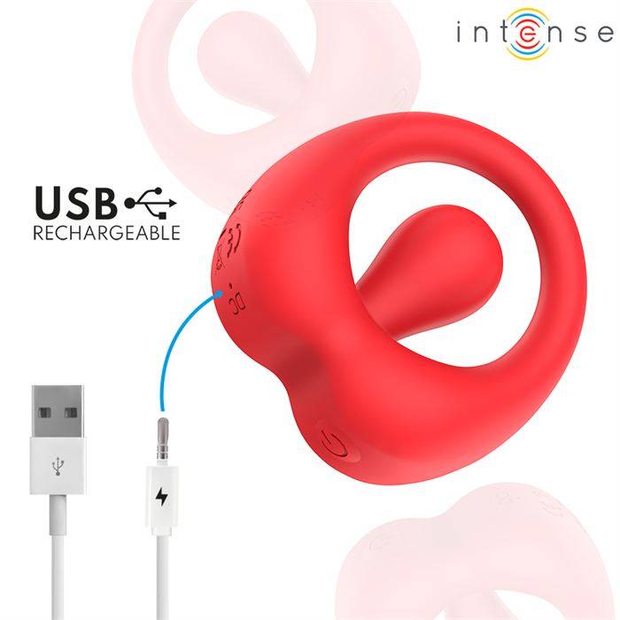 INTENSE - RUSSELL ANILLO VIBRADOR CON ESTIMULACIÃN DE CLÃTORIS ROJO