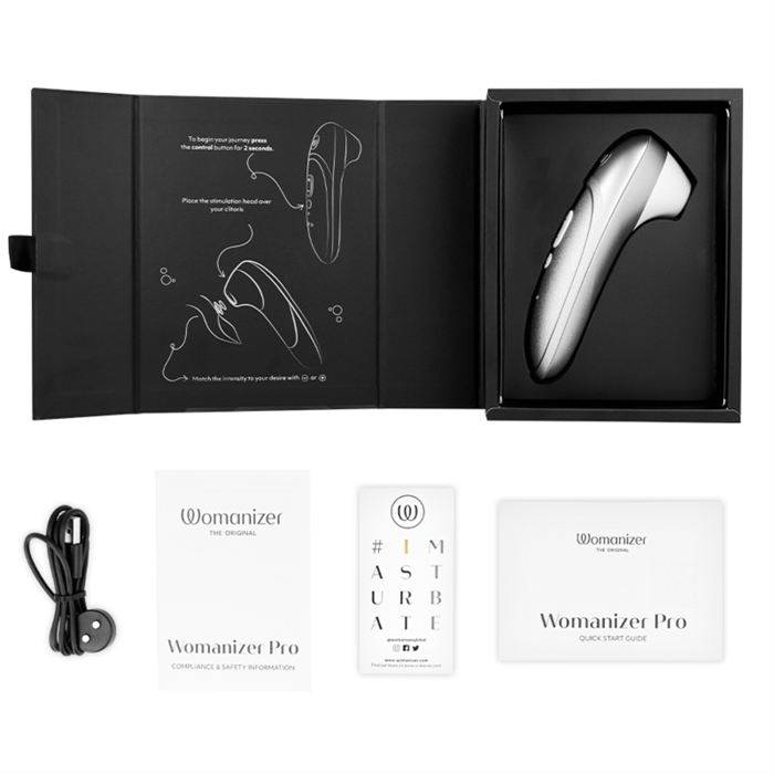 WOMANIZER - PRO VIBRANT CLITORAL STIMULATOR SILVER GREY