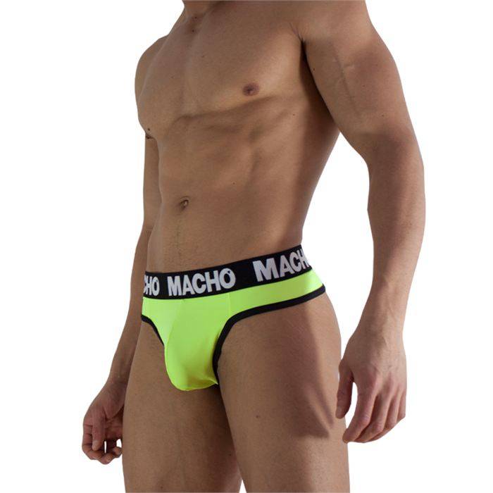 MACHO - MTG001 FLUORESCENT YELLOW THONG SIZE S