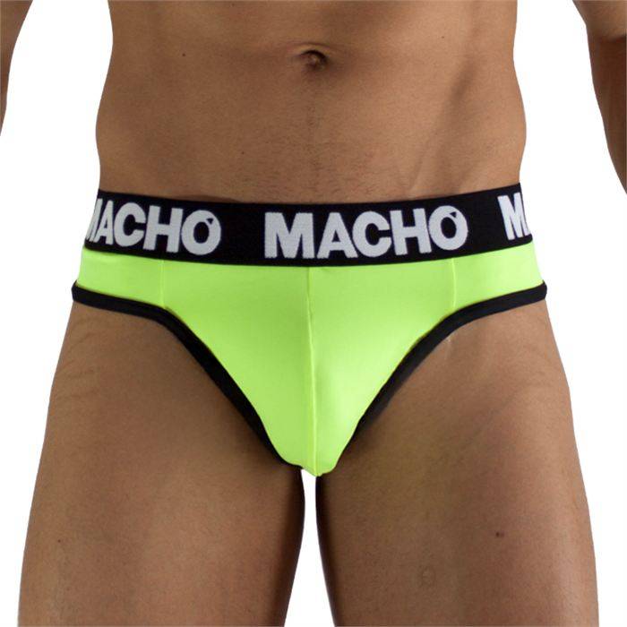 MACHO - MTG001 FLUORESCENT YELLOW THONG SIZE L