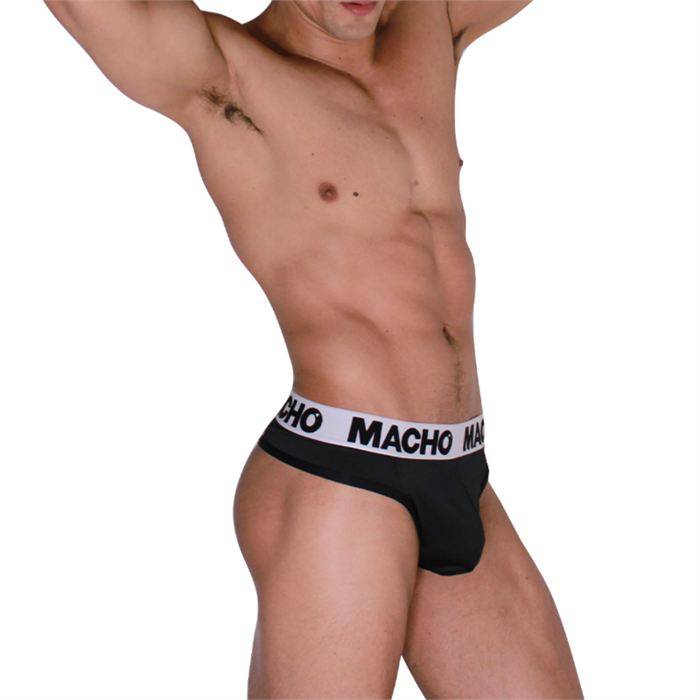 MACHO - MTG002 BLACK/BLACK THONG XL