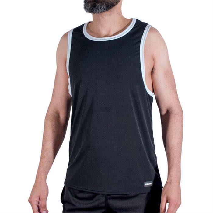 MACHO - CMV004 BLACK GYM T-SHIRT S/M