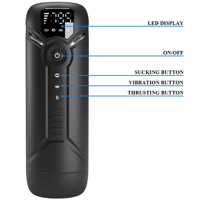 PRETTY LOVE - AETOLA MULTIFUNCTION AUTOMATIC MASTURBATOR WITH HANDLE BLACK
