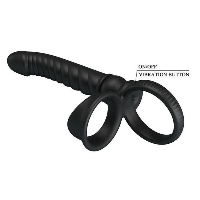 PRETTY LOVE - MERRITT ANAL VIBRATOR WITH RING AND VIBRATION BLACK
