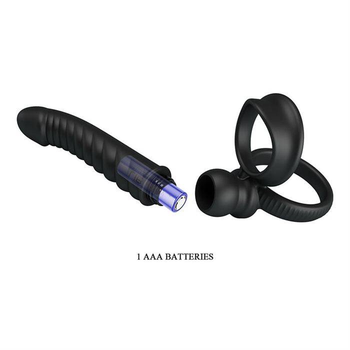 PRETTY LOVE - MERRITT ANAL VIBRATOR WITH RING AND VIBRATION BLACK