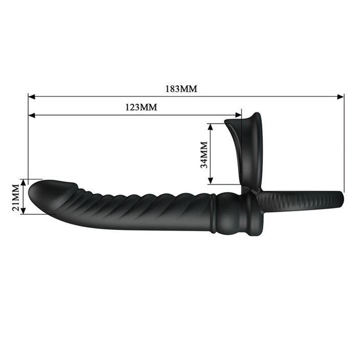 PRETTY LOVE - MERRITT ANAL VIBRATOR WITH RING AND VIBRATION BLACK