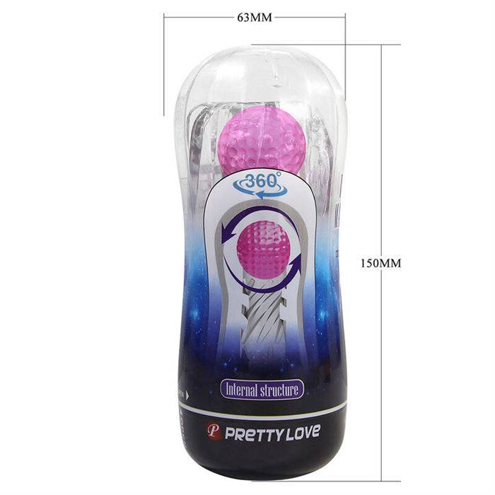 PRETTY LOVE - 360Âº TEXTURED MASTURBATION CUP CLEAR