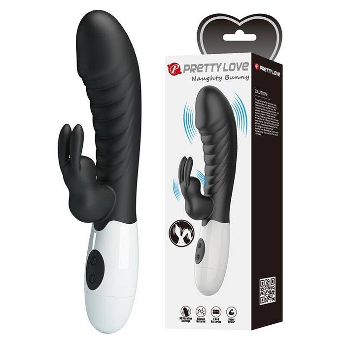 PRETTY LOVE - NAUGHTY BUNNY 30 FUNCTION RABBIT VIBRATOR BLACK