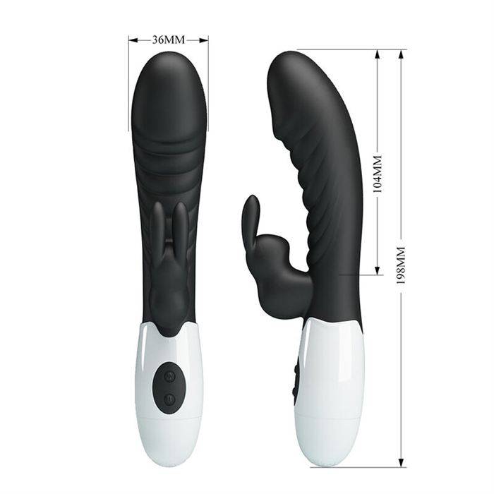 PRETTY LOVE - NAUGHTY BUNNY 30 FUNCTION RABBIT VIBRATOR BLACK