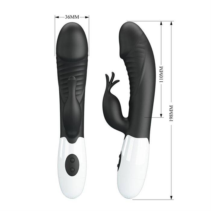 PRETTY LOVE - RASMUSSEN 30 FUNCTION RABBIT VIBRATOR BLACK