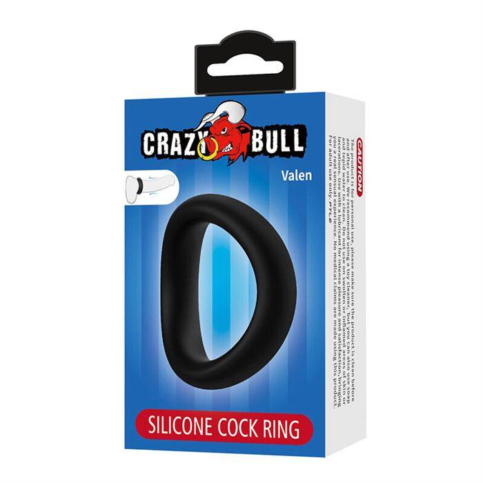 CRAZY BULL - VALEN ERGONOMIC SILICONE COCK RING BLACK