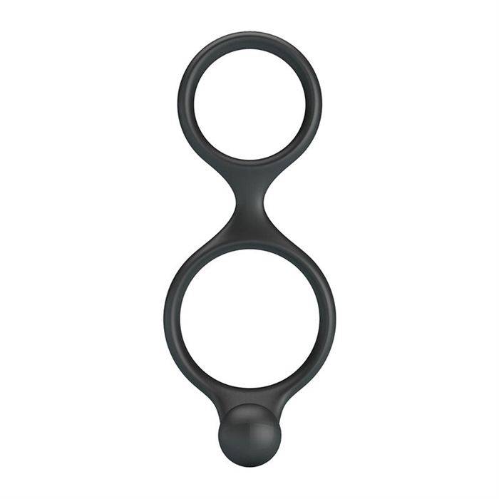 CRAZY BULL - FLORIAN DOUBLE COCK AND BALL RING BLACK