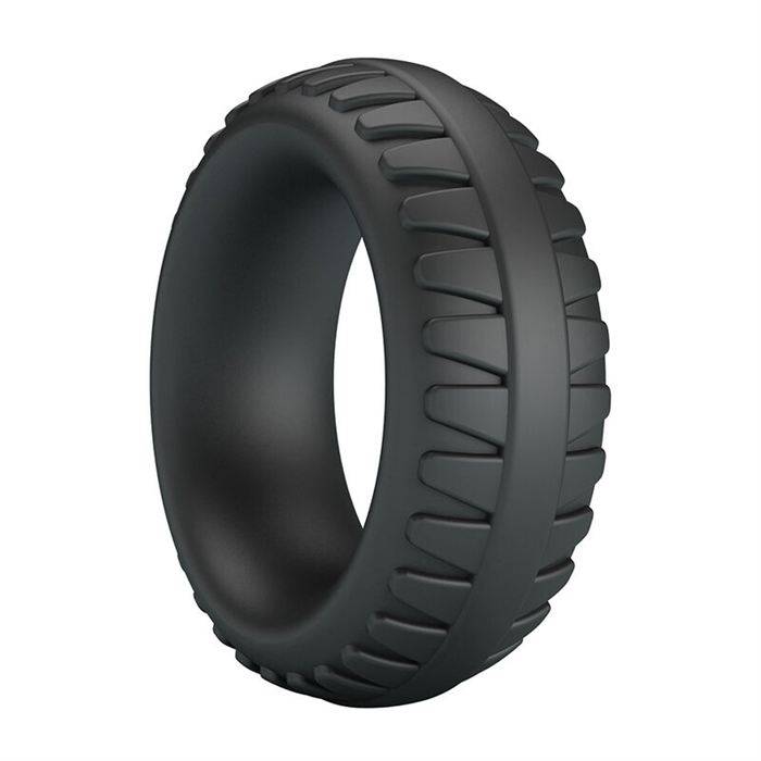 CRAZY BULL - MERRITT TEXTURED SILICONE COCK RING BLACK