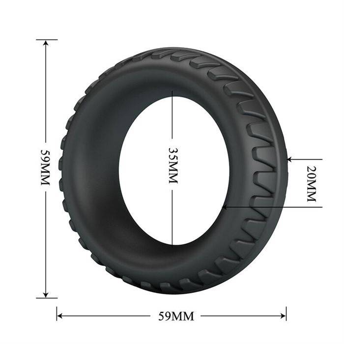 CRAZY BULL - MERRITT TEXTURED SILICONE COCK RING BLACK