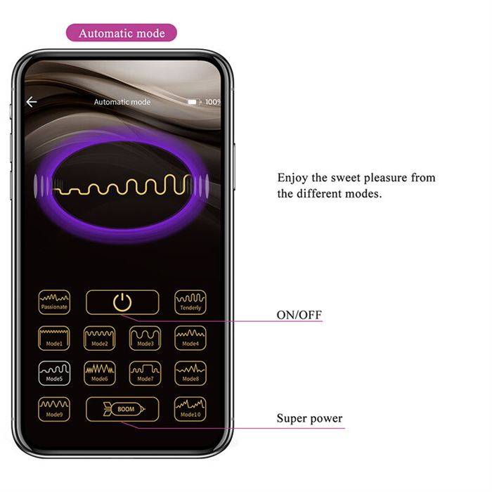 PRETTY LOVE - KLAY THRUSTING EGG VIBRATOR APP CONTROL PURPLE