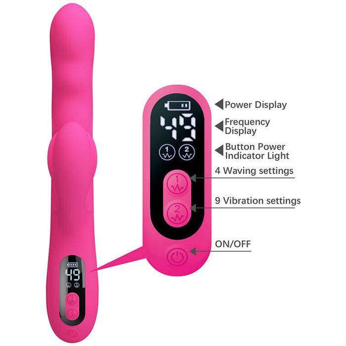 PRETTY LOVE - WINTERS MULTIFUNCTION RABBIT VIBRATOR WITH LED DISPLAY PINK