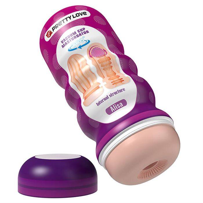 PRETTY LOVE - VAGINAL SMOOTHING MASTURBATOR WITH SUCTION CUP AND INTERNAL TEXTURES
