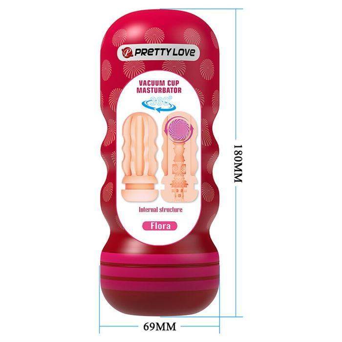PRETTY LOVE - FLORA VAGINA MASTURBATOR WITH SUCTION CUP AND INTERNAL TEXTURES