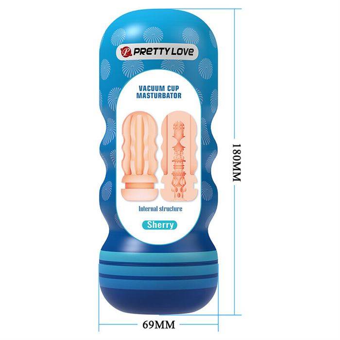 PRETTY LOVE - SHERRY VAGINA MASTURBATOR WITH SUCTION CUP AND INTERNAL TEXTURES